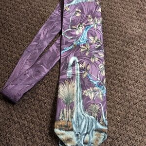 Purple Dinosaur Print Tie
